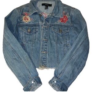 💙 3/$20 Jean Jacket with Rose designs